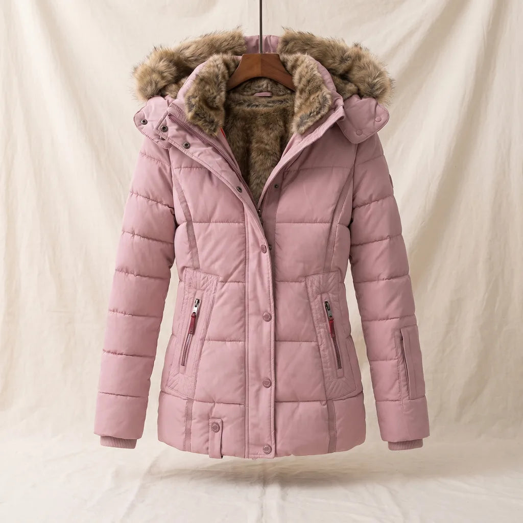 Marlowe | Women's Puffer Coat - Color:Pink;Size:XS