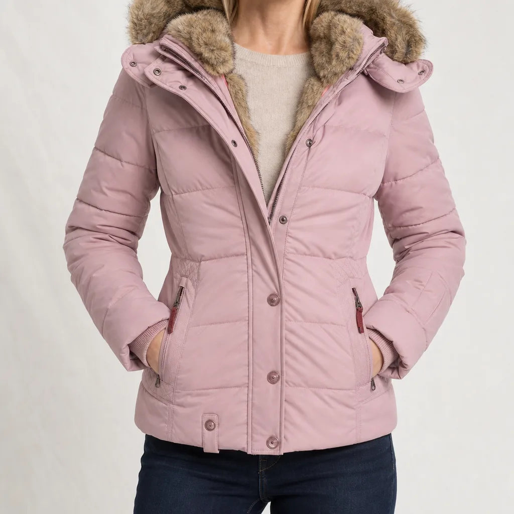 Women's Pink Cannon Hooded Padded Coat