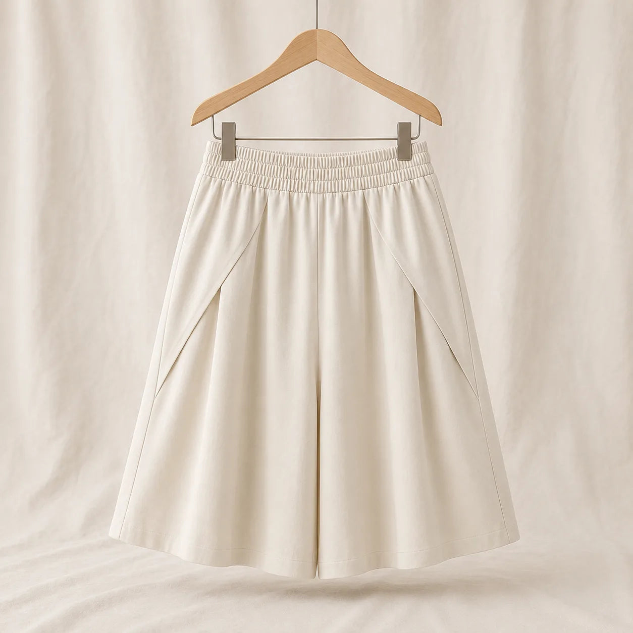 Marvie Wide Leg Jersey Shorts - Color:Apricot;Size:S