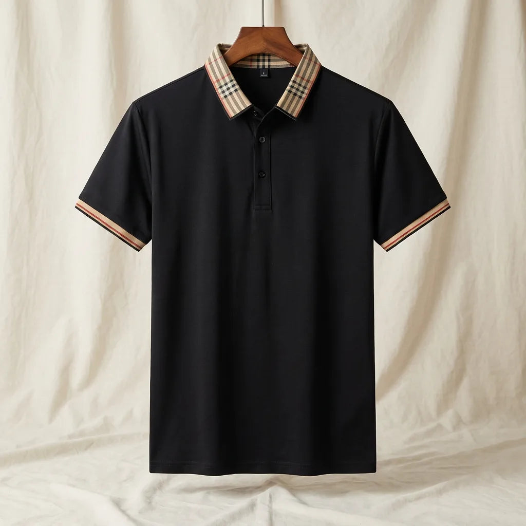 Men's Black Adrian Knit Polo Shirt