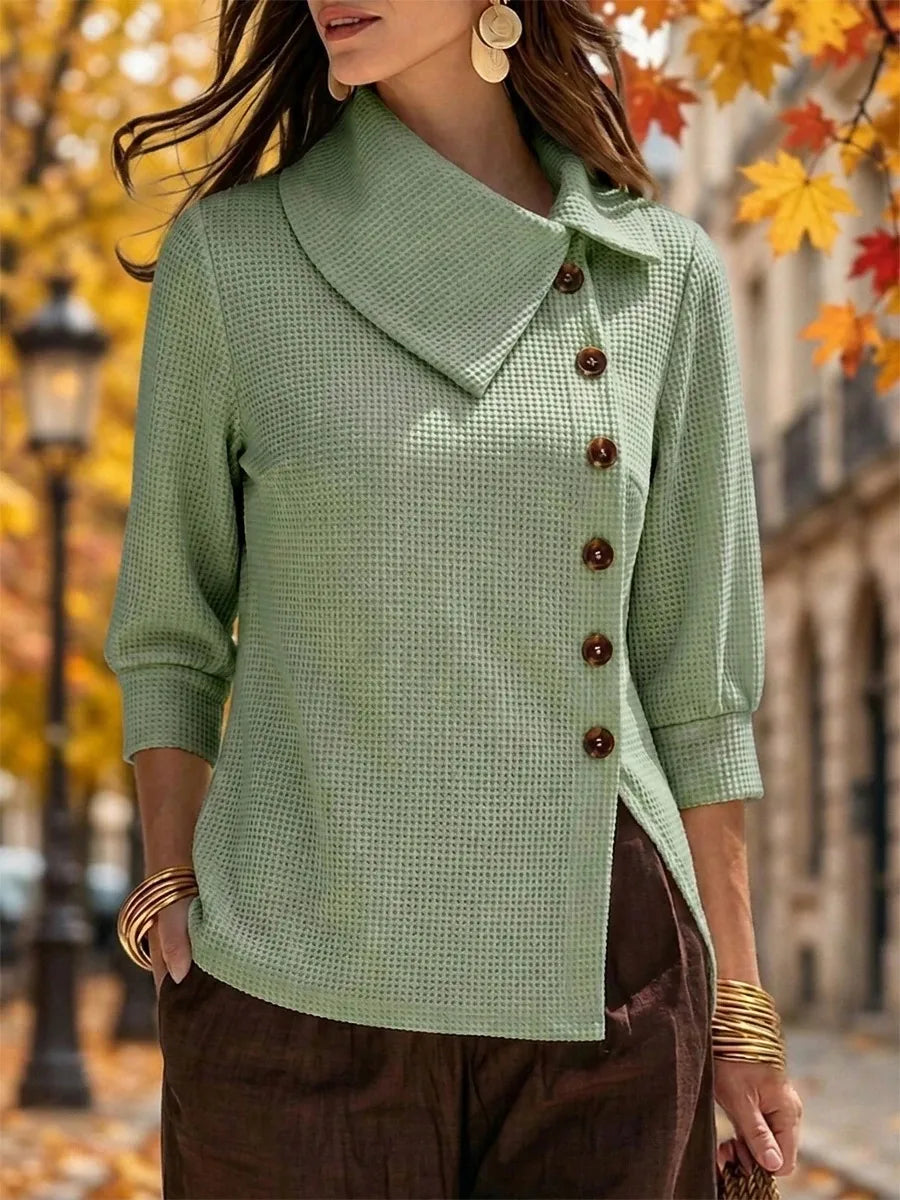 Maya | Women's Waffle-Knit Cardigan - Size:XS;Color:Green