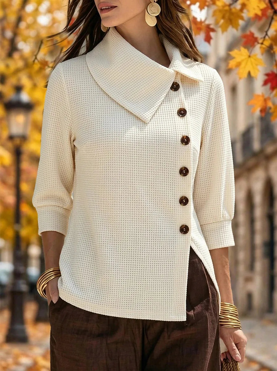 Maya | Women's Waffle-Knit Cardigan - Size:XS;Color:Off-White
