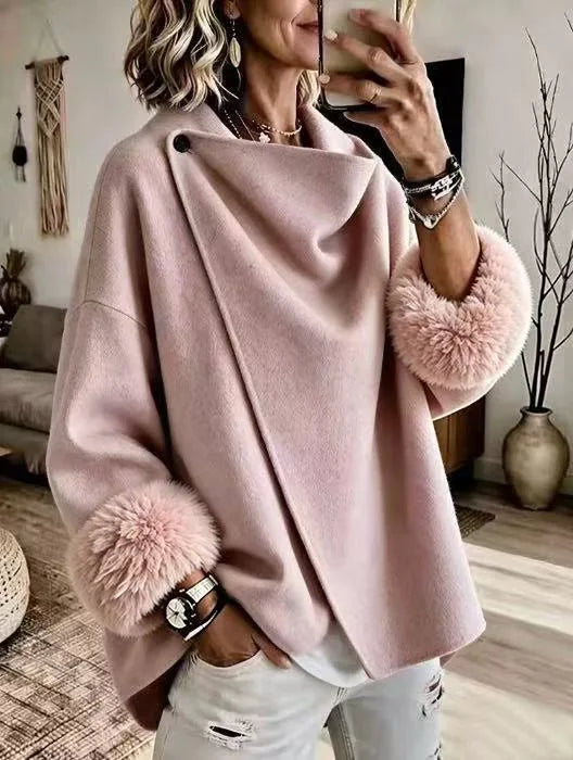 Melody | Women's Short Wool Coat - Color:Pink;Size:XS