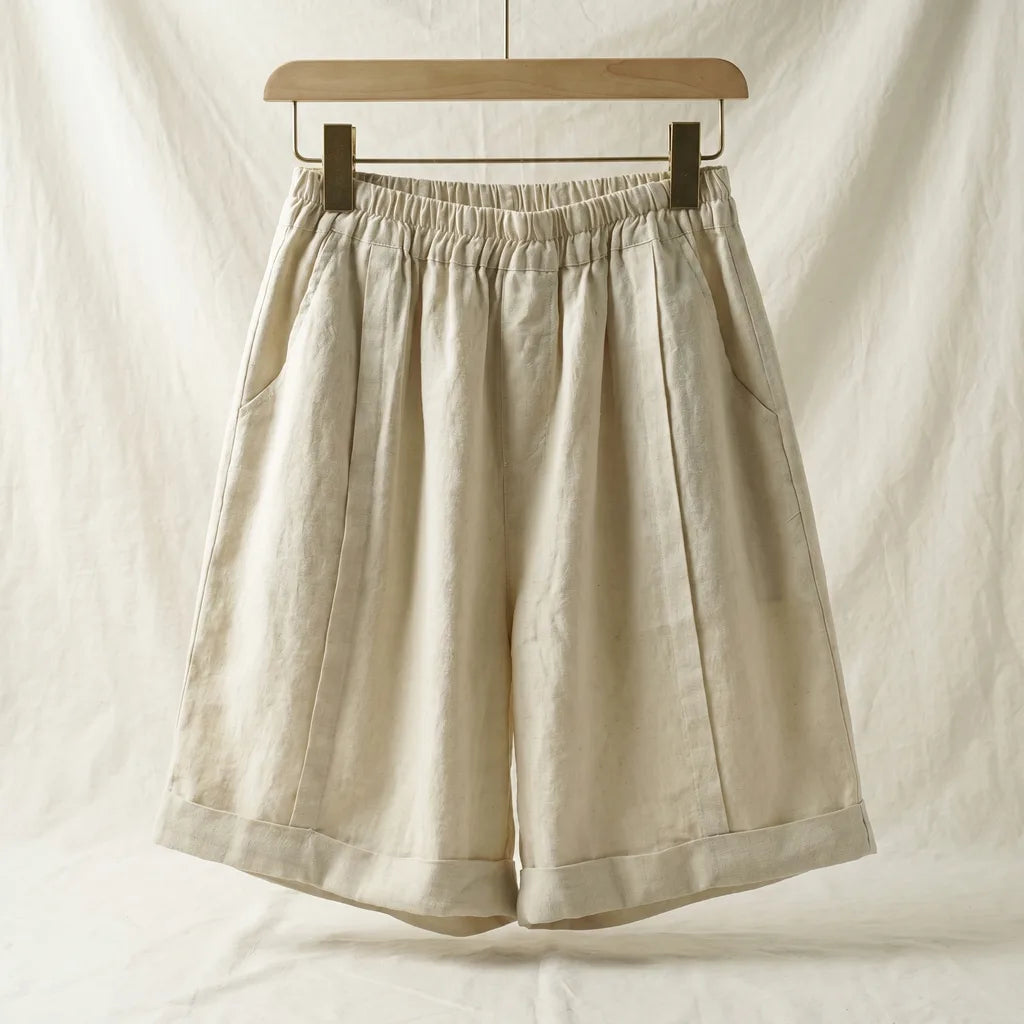 Women's White Merrill Cotton Wide Leg Shorts