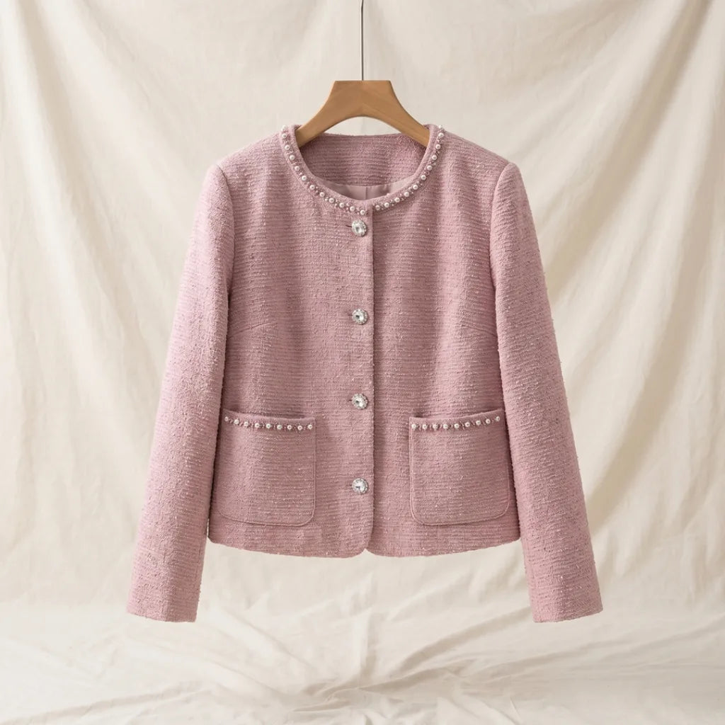 Mills Short Jacket - Color:Pink;Size:L