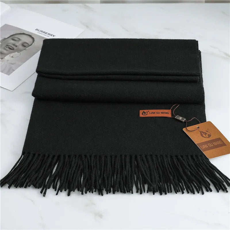 Mina | Women's Warm Winter Scarf - Color:Black