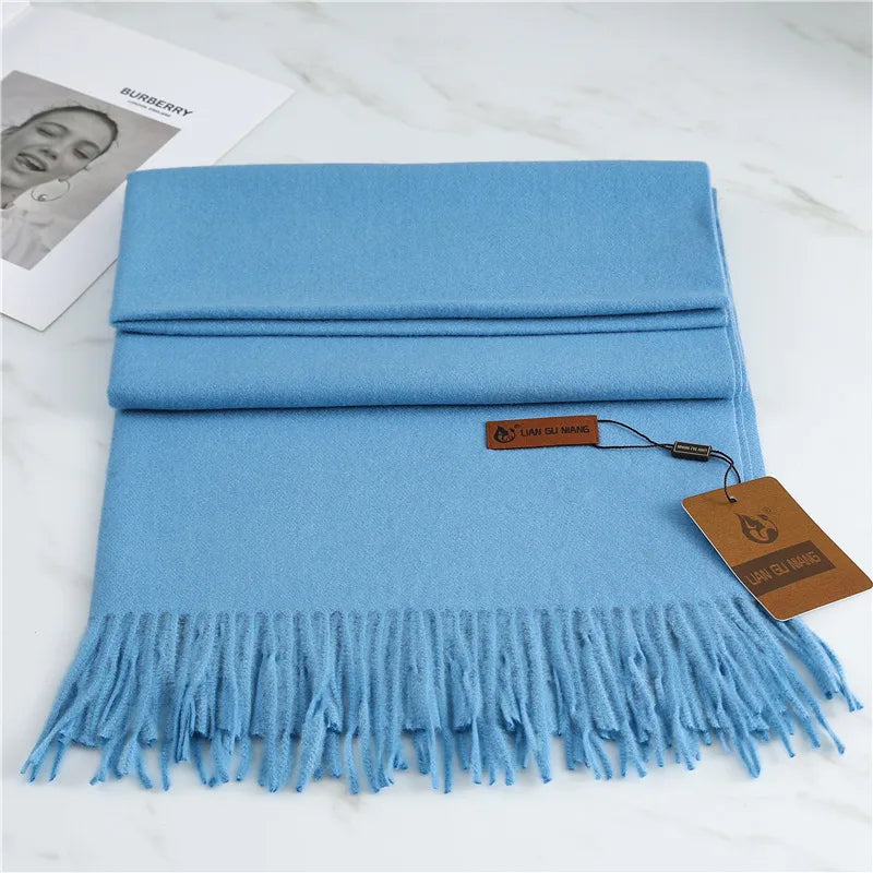Mina | Women's Warm Winter Scarf - Color:Blue