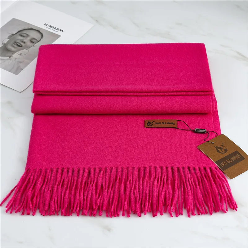Mina | Women's Warm Winter Scarf - Color:Bright Pink