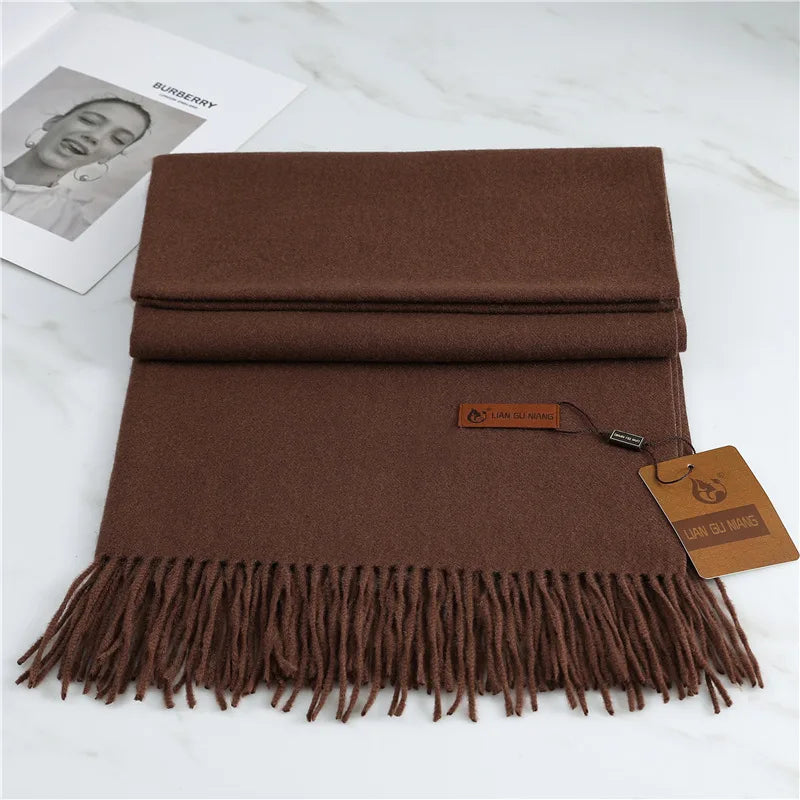 Mina | Women's Warm Winter Scarf - Color:Coffee