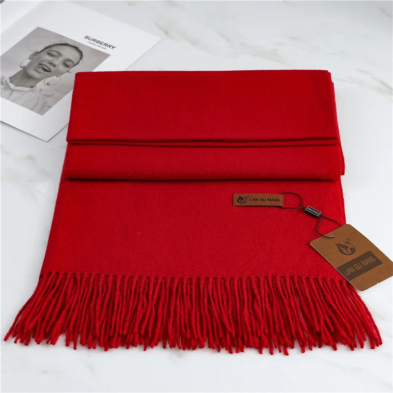 Mina | Women's Warm Winter Scarf - Color:Red