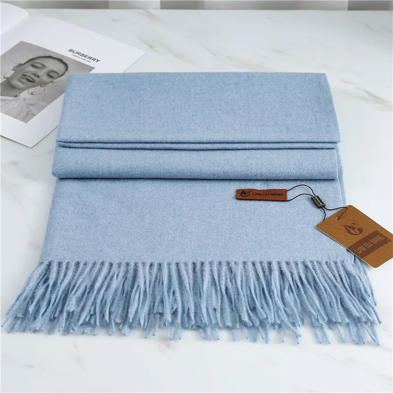 Mina | Women's Warm Winter Scarf - Color:Sky Blue