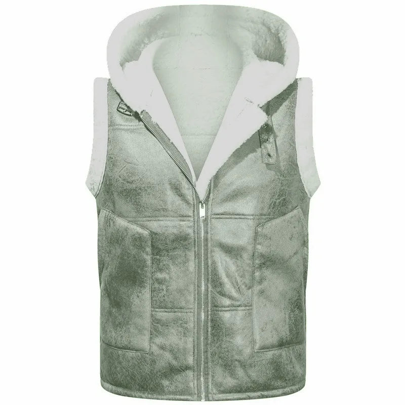 Morrow | Men's Hooded Fleece-Lined Vest - Green
