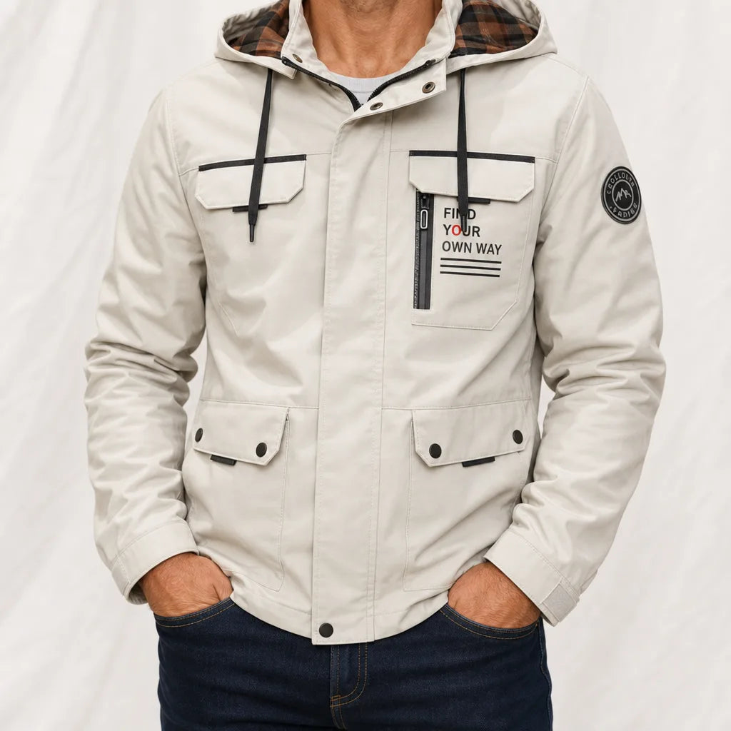 Nathaniel Hooded Windbreaker - Color:White;Size:S