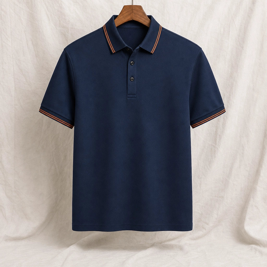 Mason Silk Blend Polo Shirt - Color:Navy;Size:S