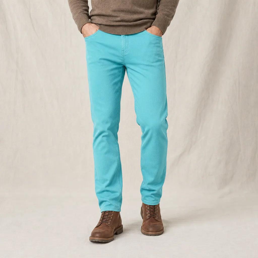 Newman Straight Cotton Jeans - Color:Blue;Size:28