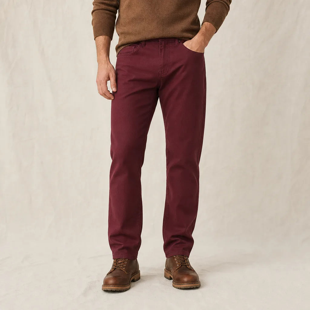 Newman Straight Cotton Jeans - Color:Purple;Size:28