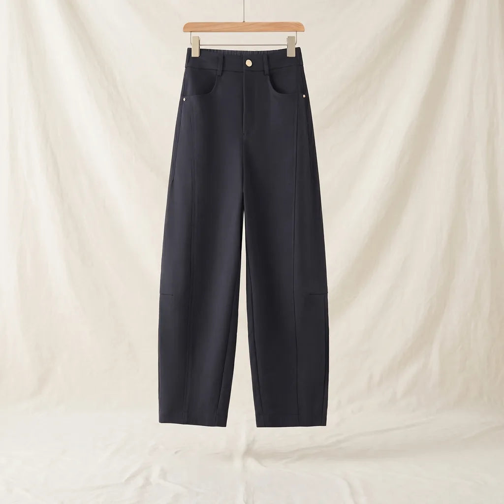 Nichole Locke Curved Pants - Color:Navy;Size:S
