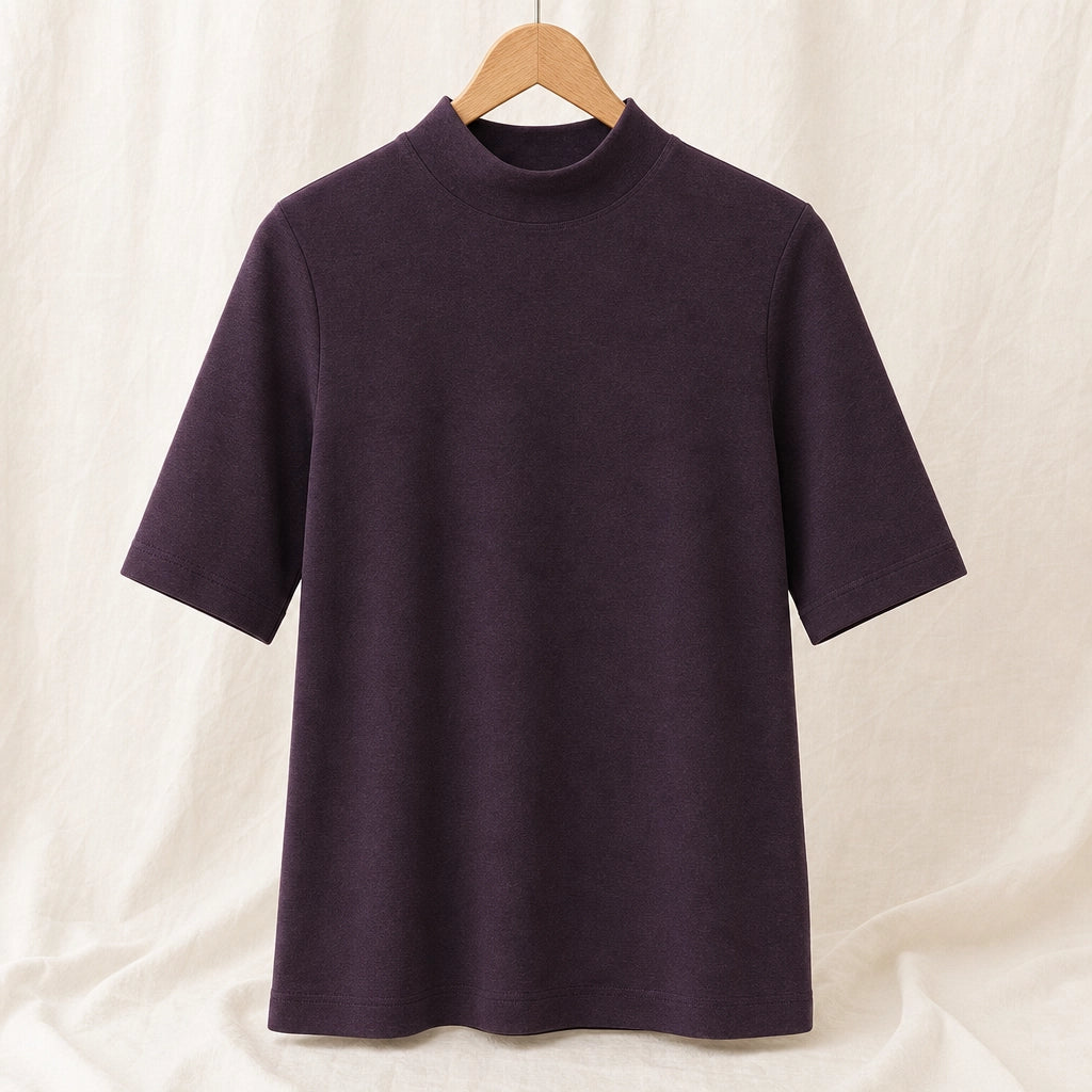 Hannah Fine Knit Casual Top - Color:Nightshade Purple;Size:S
