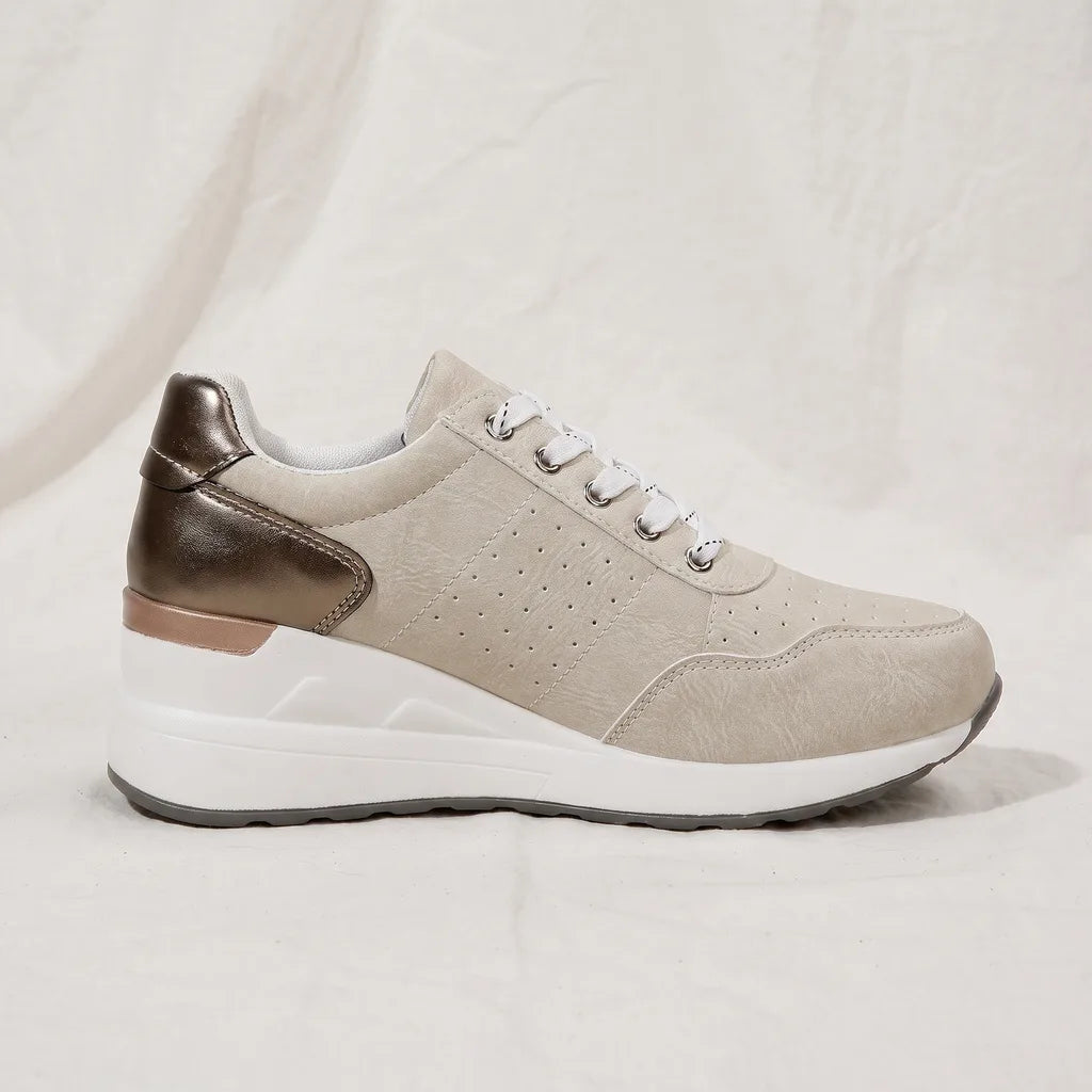 Women's Beige Byron Platform Lace Ups