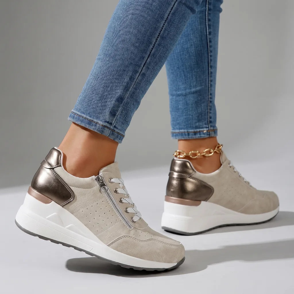 Women's Beige Byron Platform Lace Ups