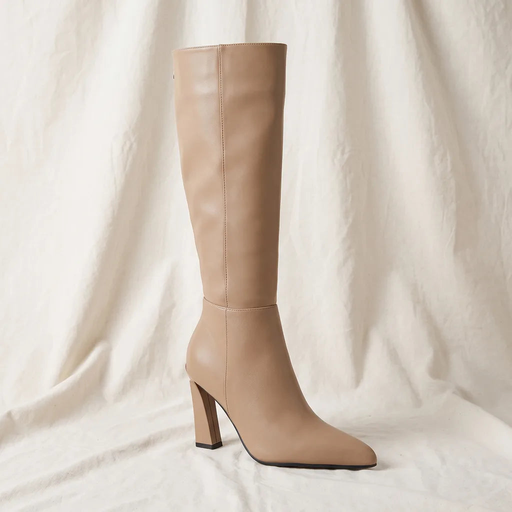 Women's Beige Morrow Pointed Tall Boots