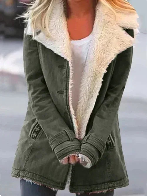 Pandora | Women's Sherpa Trench Coat - Color:Dark Green;Size:XS