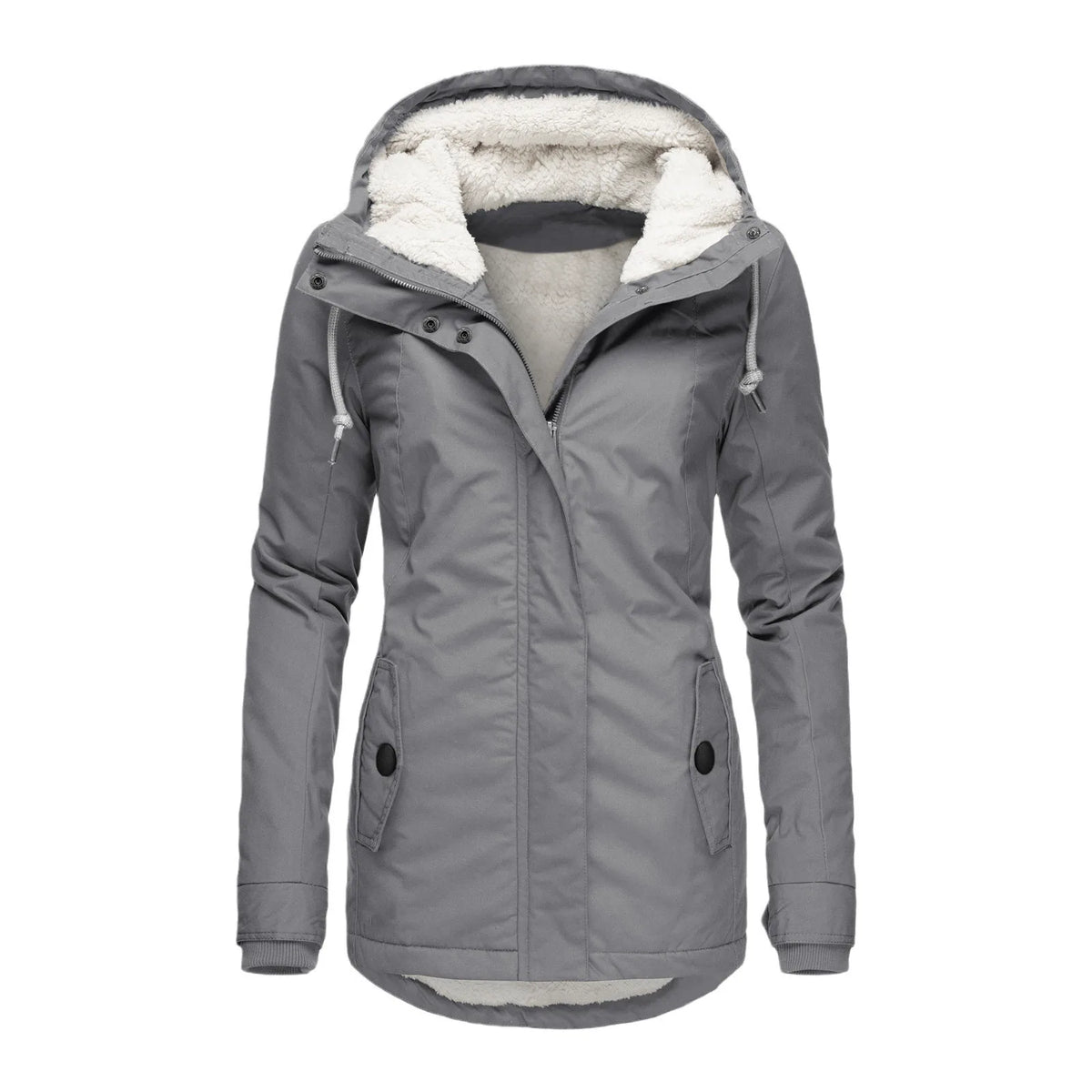 Pearl | Women's Fleece Lined Coat - Color:Grey;Size:XS