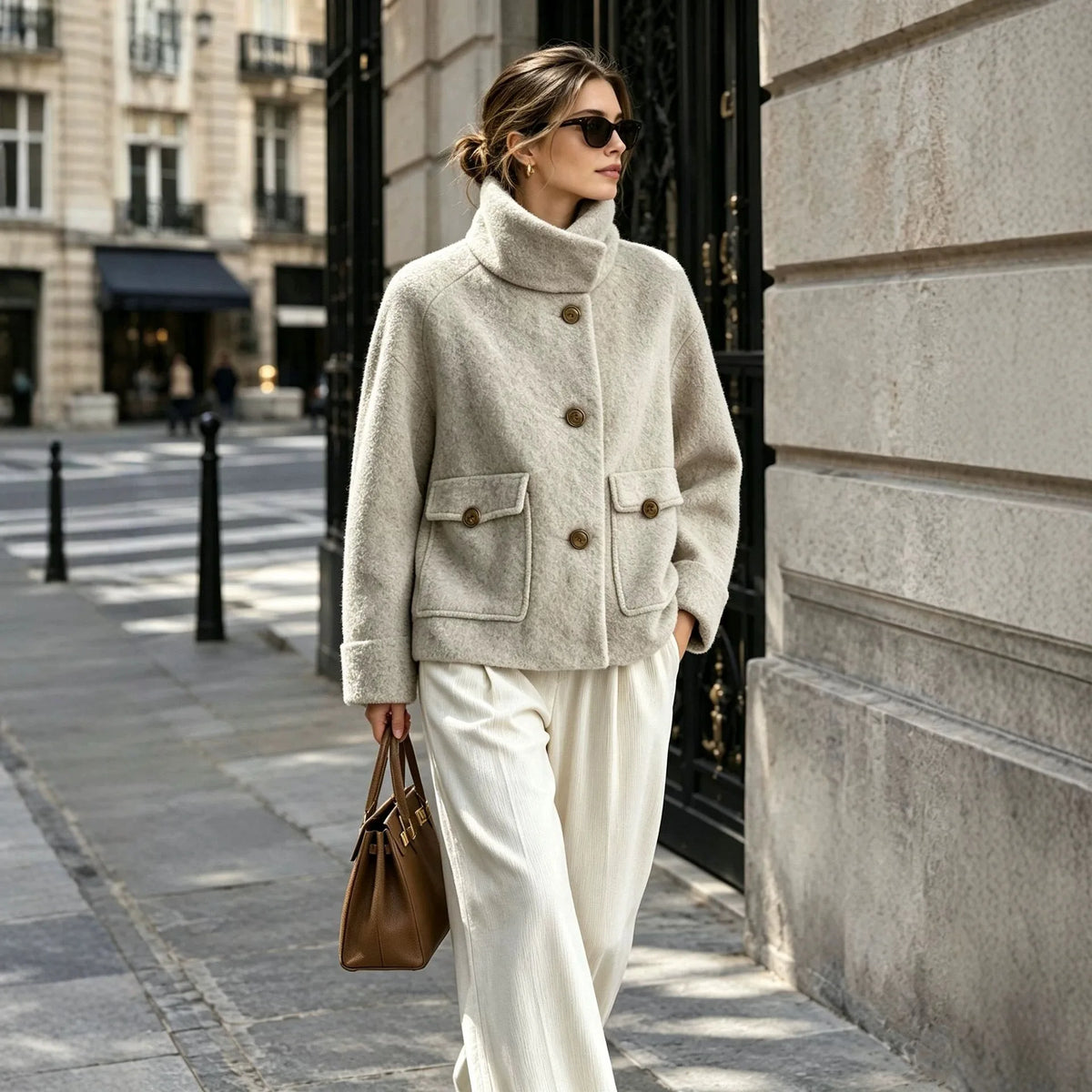 Women's Peggy | Women's High-Neck Plush Pocket Coat