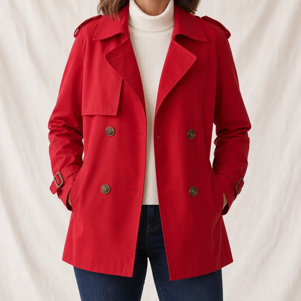 Pennington | Women's Trench Jacket - Color:Red;Size:S
