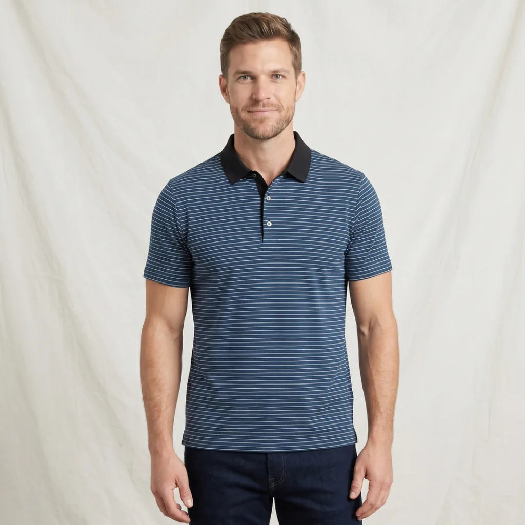 Phelps Striped Knit Polo Shirt
