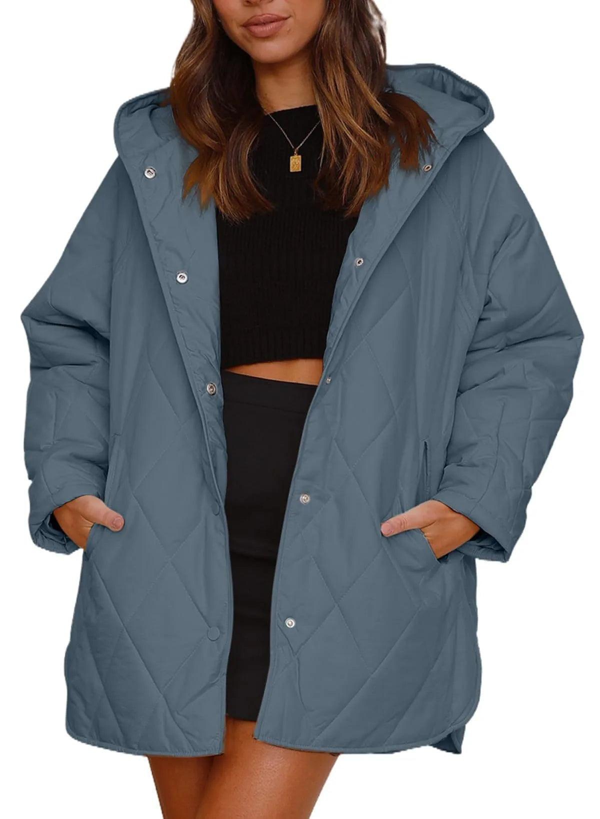 Piper | Women's Diamond Quilted Puffer Jacket - Size:XS;Color:Blue