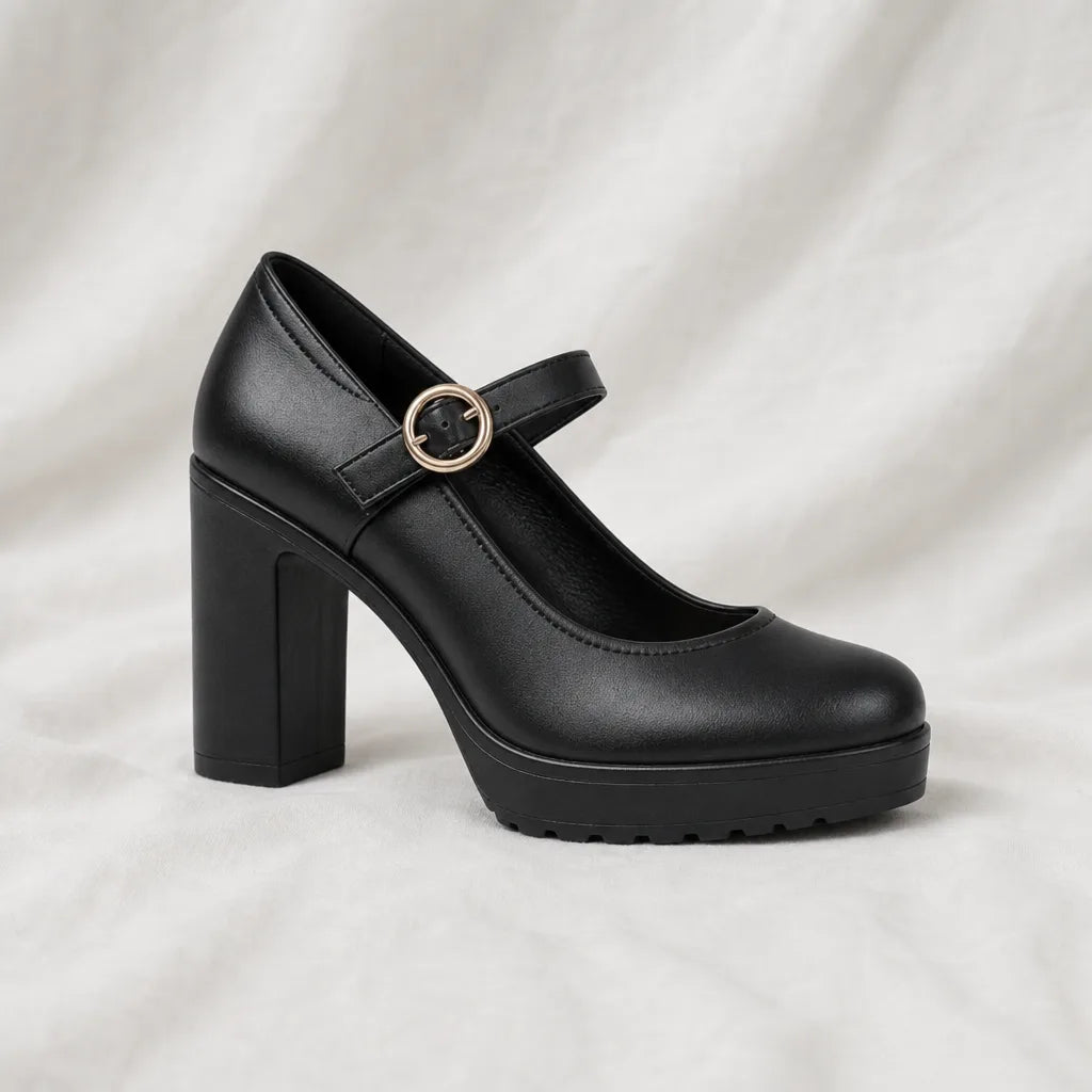 Black Celeste Round-Toe Heels (Copy) 5