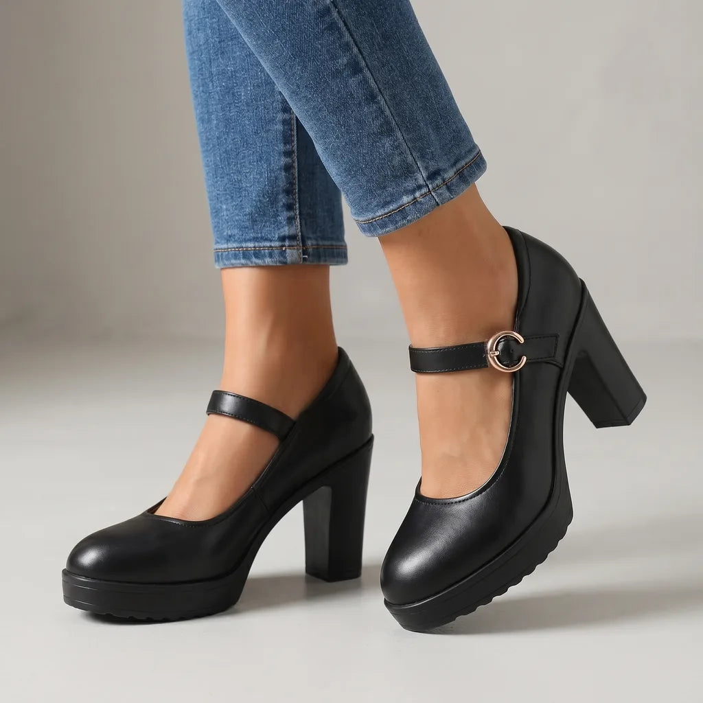 Black Celeste Round-Toe Heels (Copy) 4