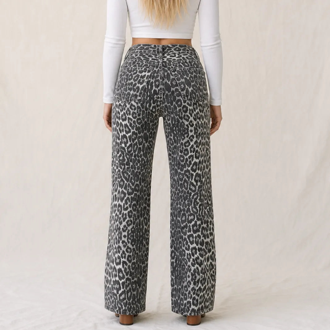 Women's Remi Leopard Straight Jeans