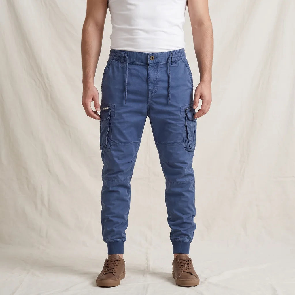 Roderick | Men's Cargo Trousers - Color:Blue;Size:28