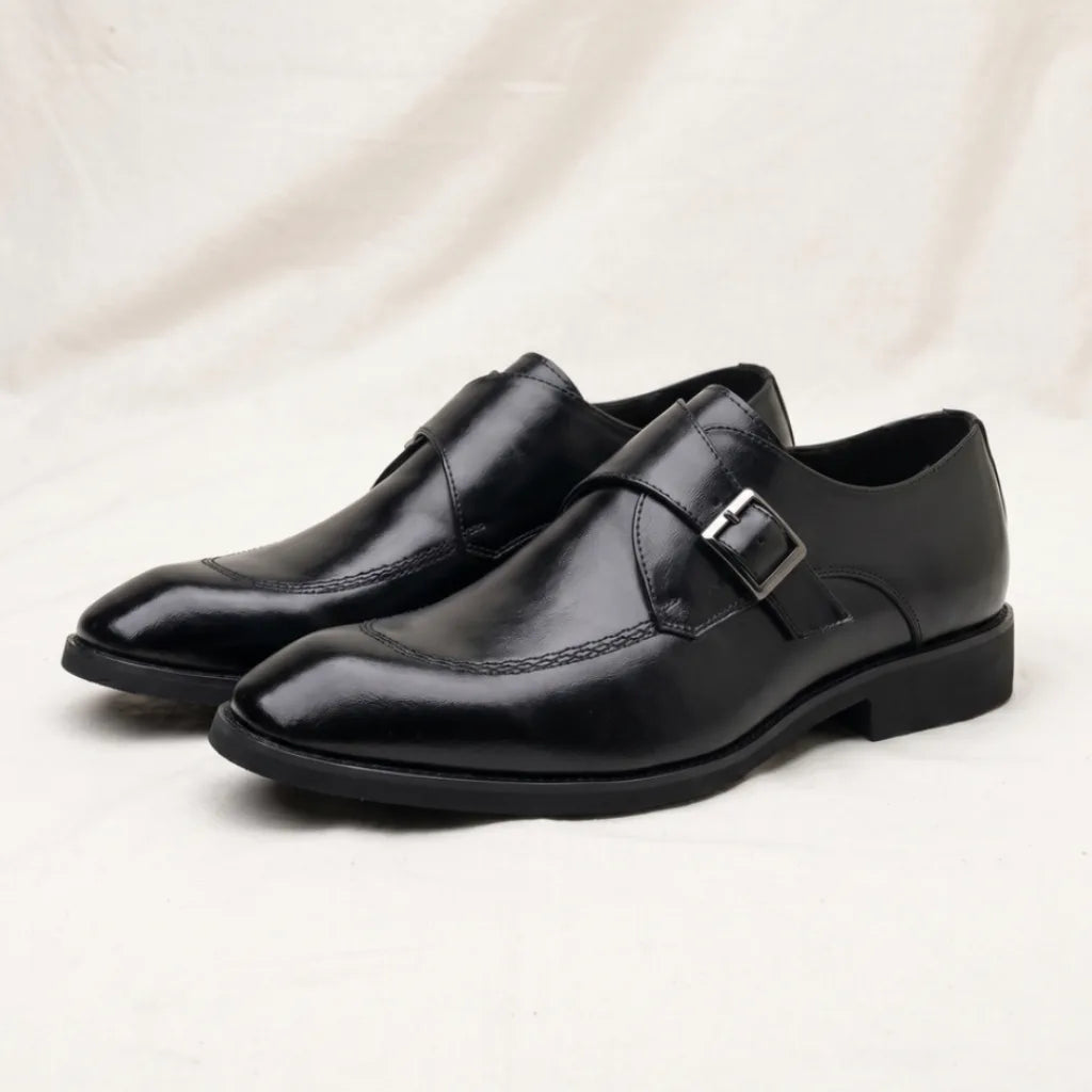 Roman Buckle Loafers - Color:Black;Size:38