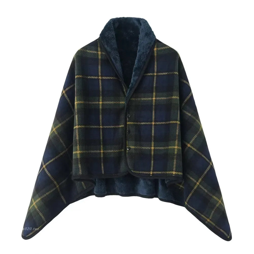 Rosalie | Women's Buttoned Wrap Shawl - Size:31.5*53.15 inch;Color:Lange