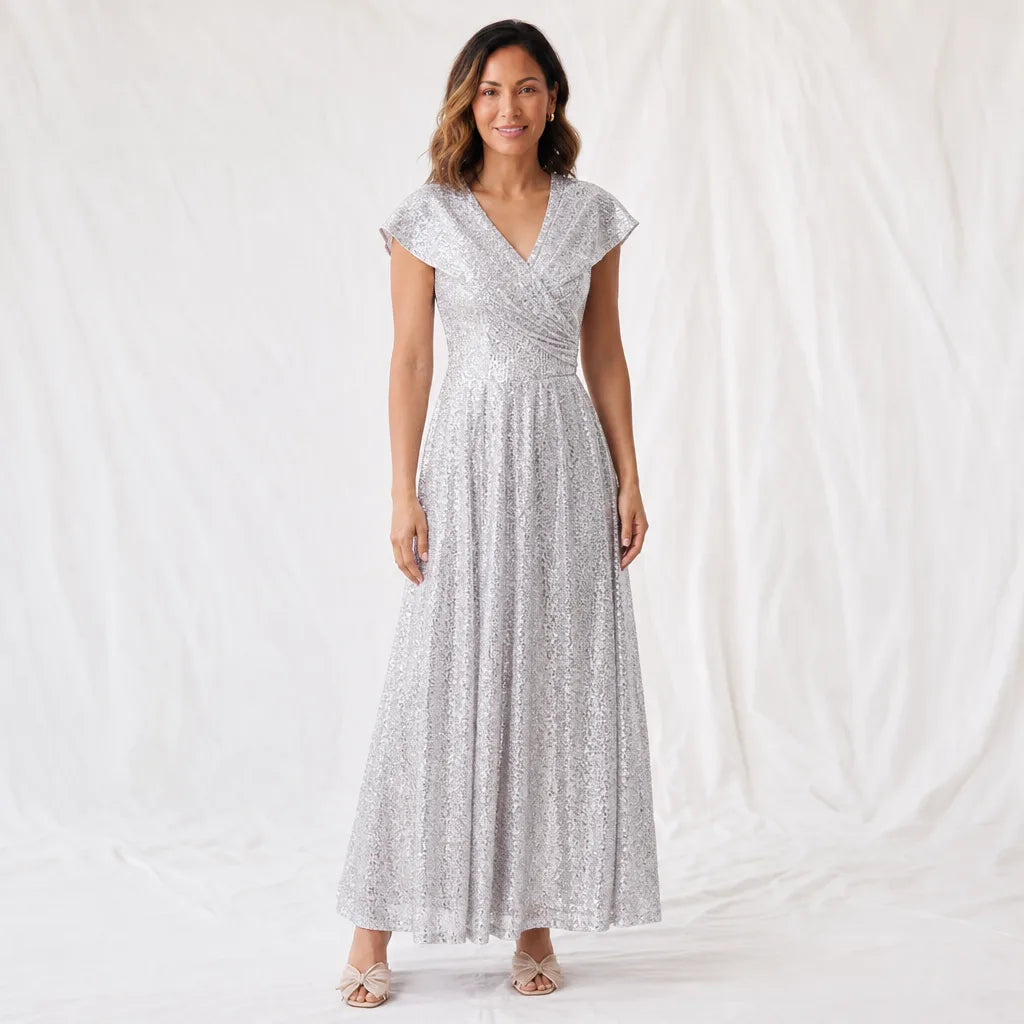 Roxbury | Women's Sequin Dress - Size:XS;Color:Silver