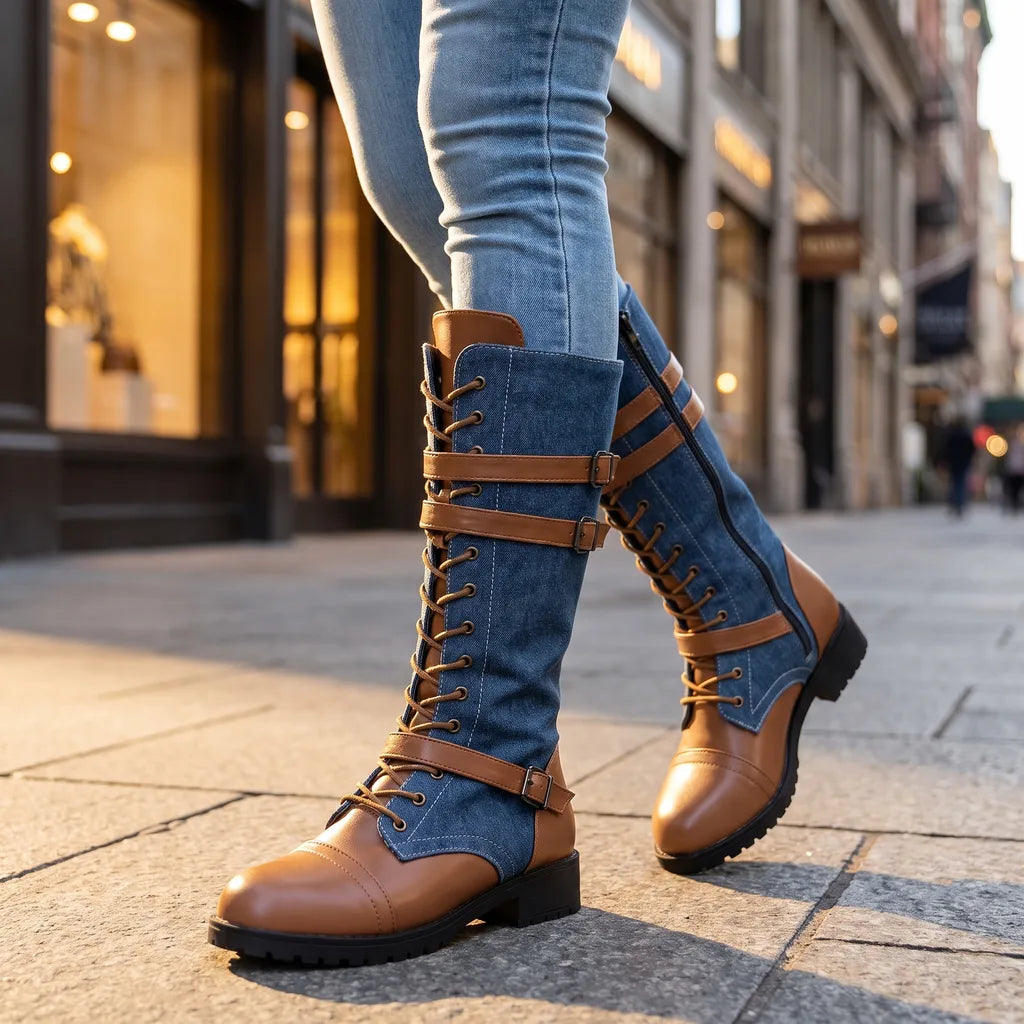 Women's Blue Newcomb Tall Rider Boots