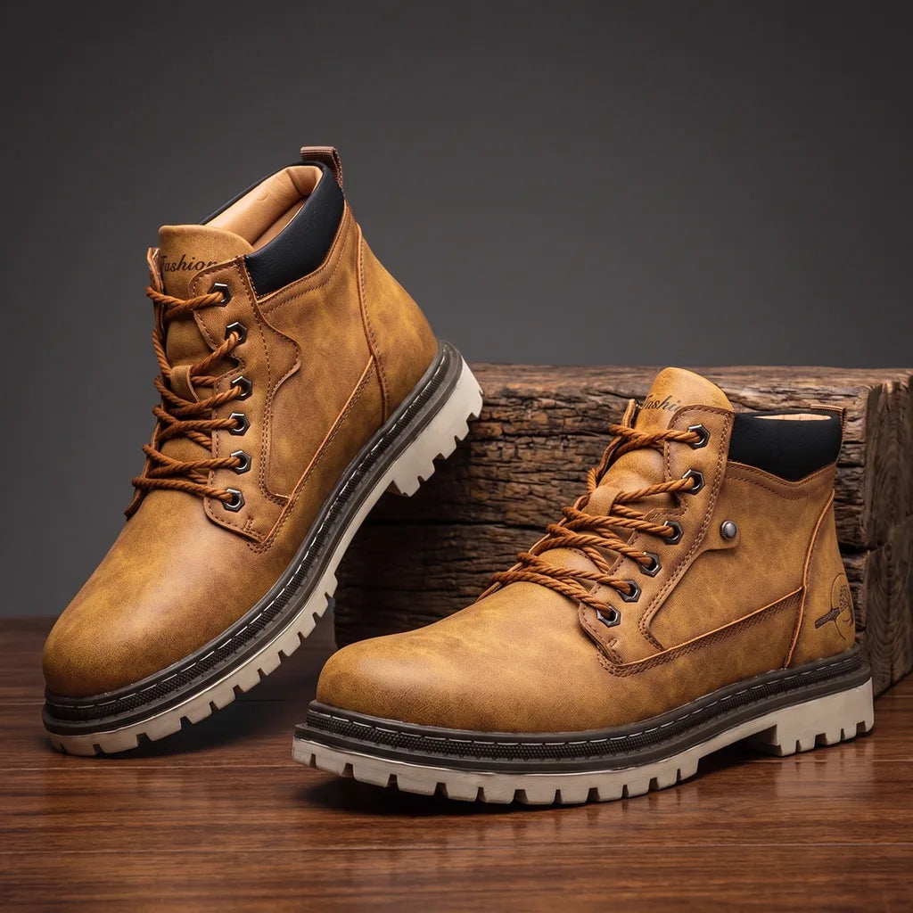 Ryland Lace Up Boots - Color:Brown;Size:38
