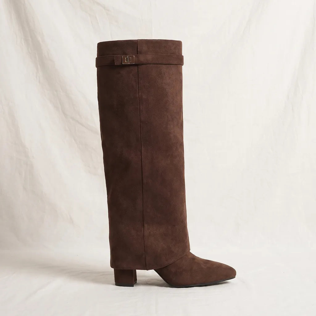 Women's Brown Briggs Pointed Knee Boots