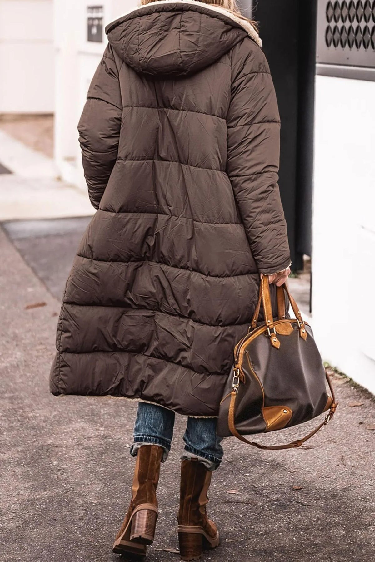 Sadie | Women's Hooded Padded Jacket - Color:Brown;Size:XS