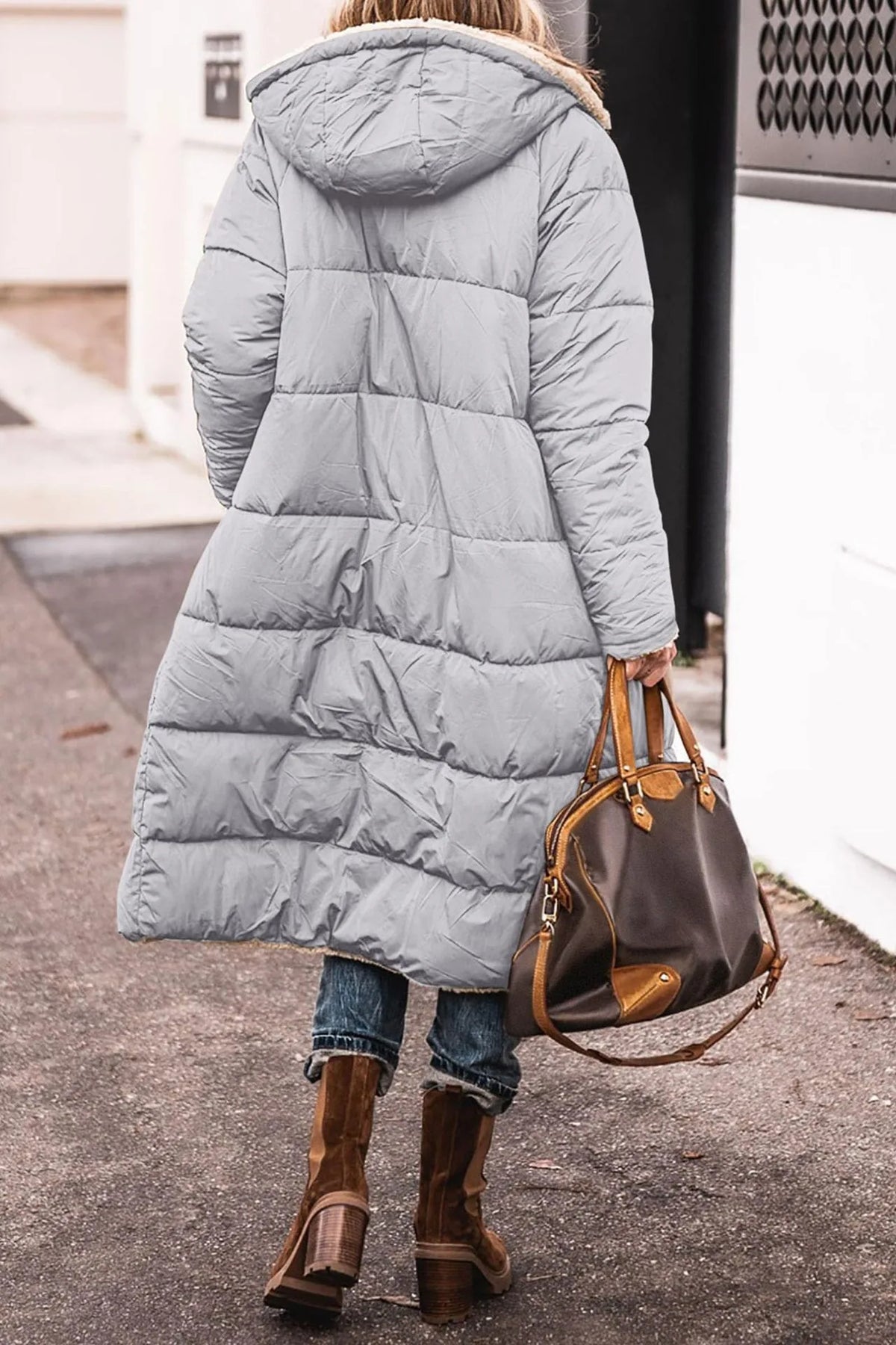 Sadie | Women's Hooded Padded Jacket - Color:Light Gray;Size:XS