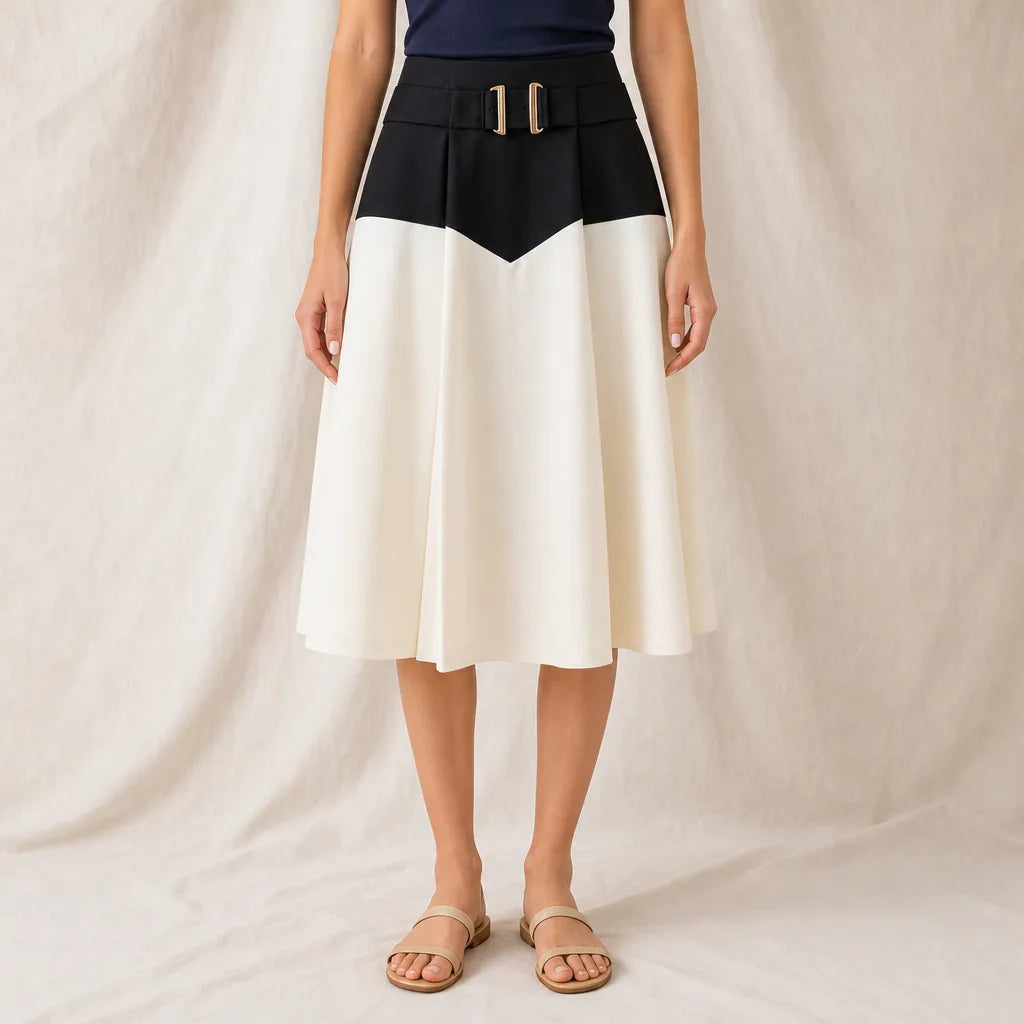 Women's Black Steele High-Waist A-Line Skirt
