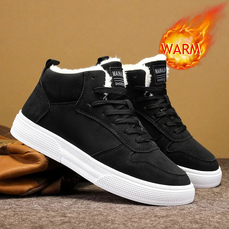 Seaver | Men's Warm-Lined High-Top Trainers - Color:Black;Size:39