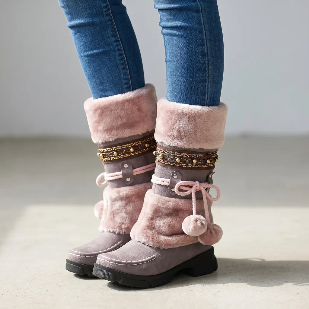 Seraphina Boho Winter Boots - Color:Purple;Size:35