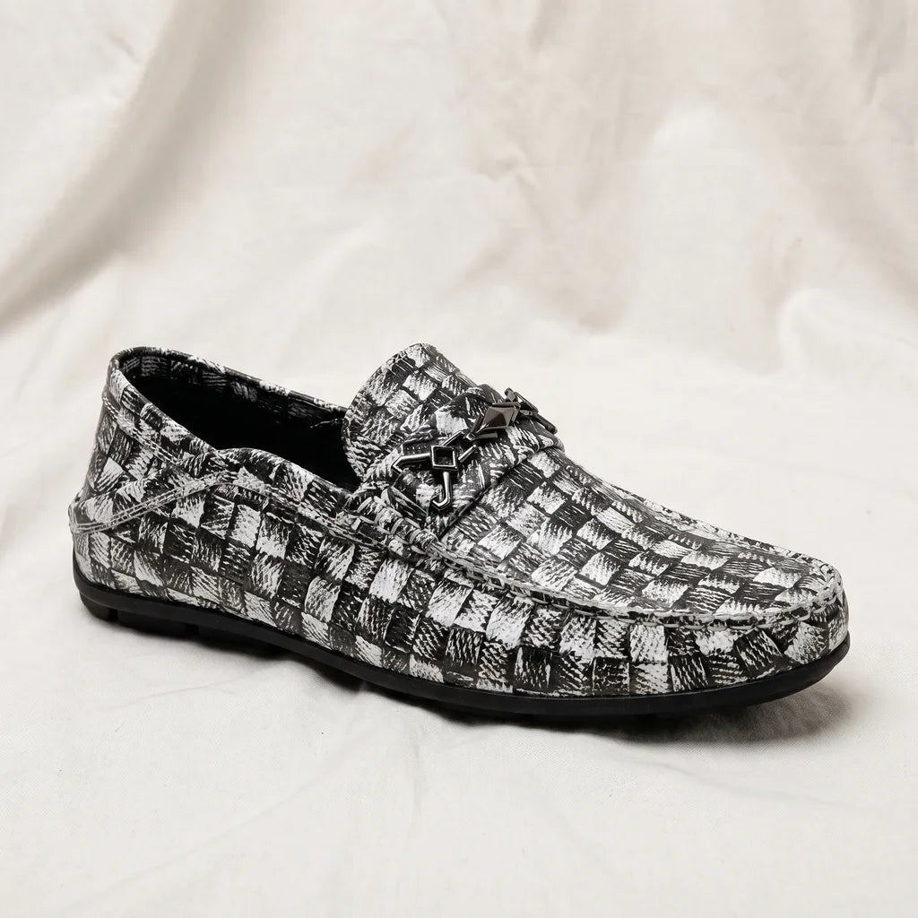 Men's Black Simon Leather Driving Loafers