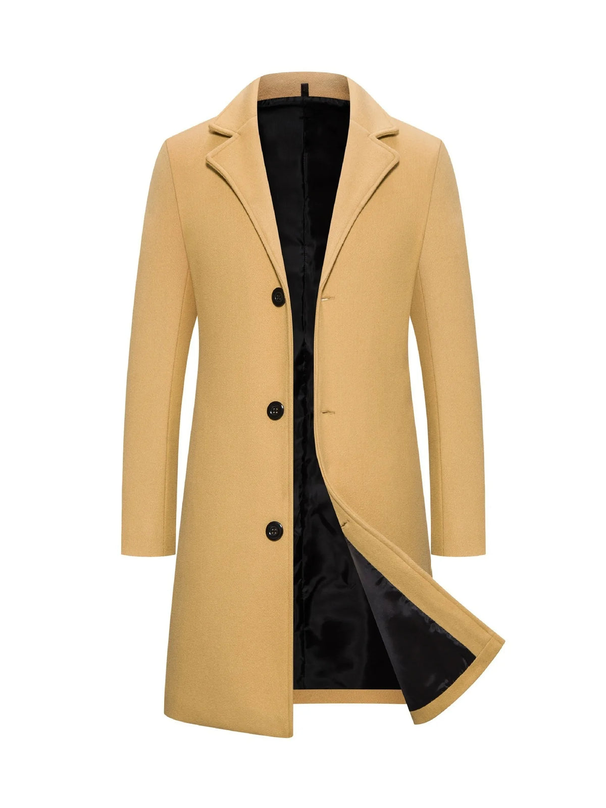 Stanford | Men's Winter Trench Coat - Size:S;Color:Khaki