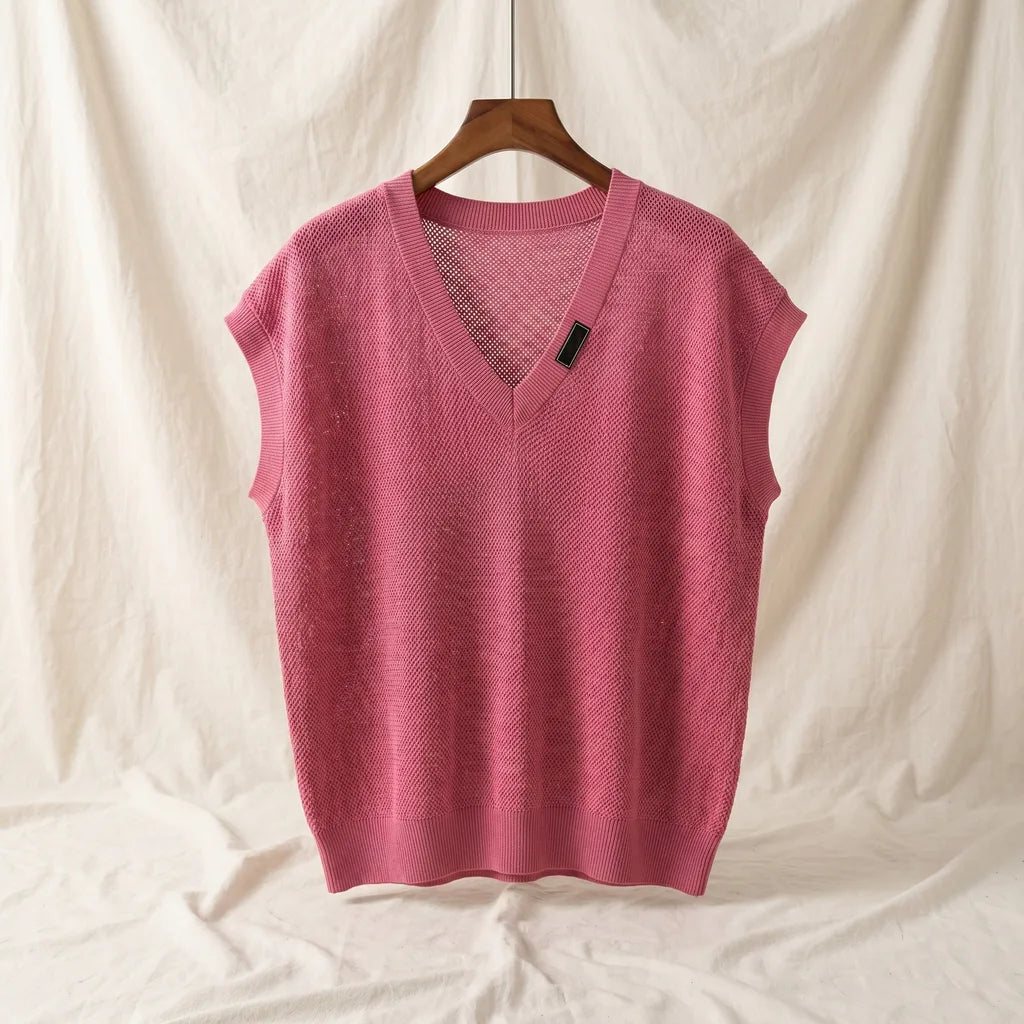 Rose Stratton V-Neck Knit Top 1