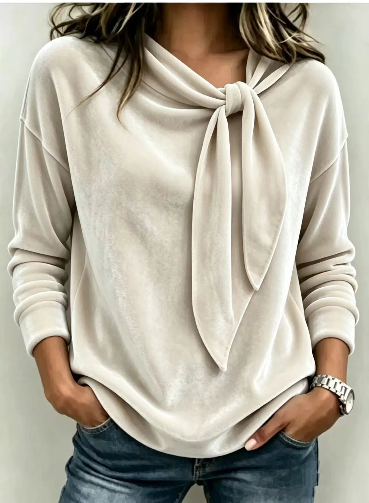 Susannah | Women's Velvet Jumper - Color:Apricot;Size:XS